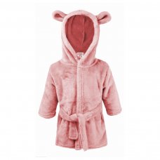 FBR55-DP-0-6: Dusty Pink Dressing Gown w/Ears (0-6 Months)